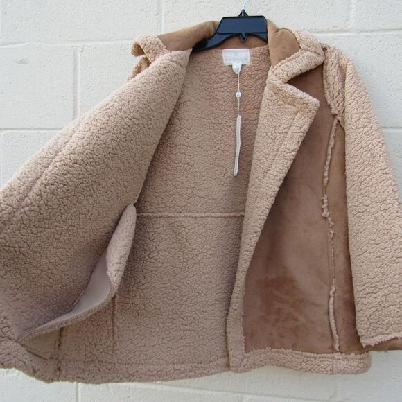 Caslon Faux Shearling Jacket Brown Saddle Color - Picture 5 of 7
